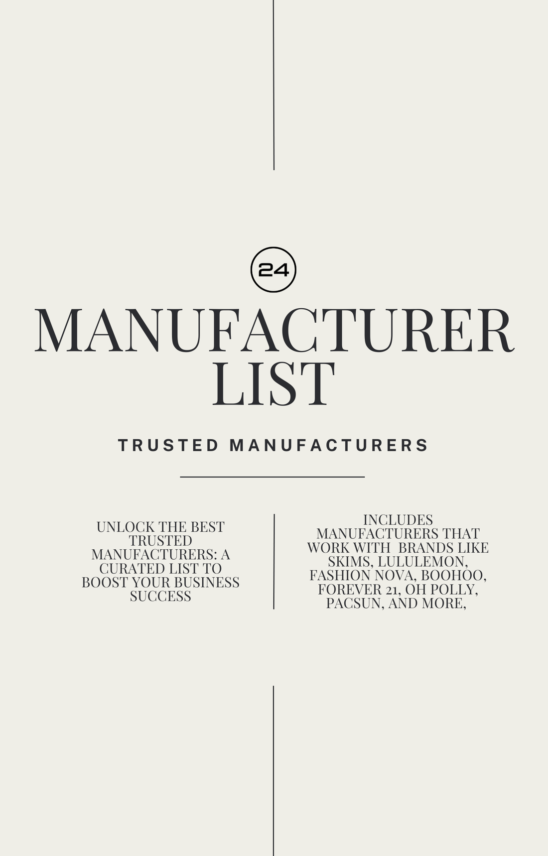 24 Manufacturer List
